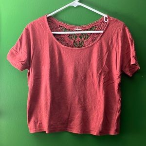 Rust color cropped tee